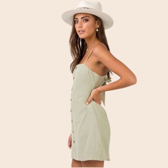 Princess Polly Rita Dae Mini Dress in Sage Size 4 - Picture 3 of 15